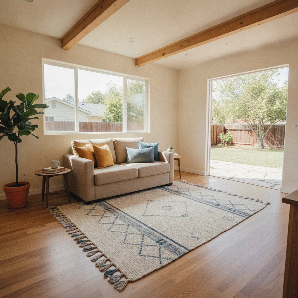 Finished ADU interior living space in San Jose